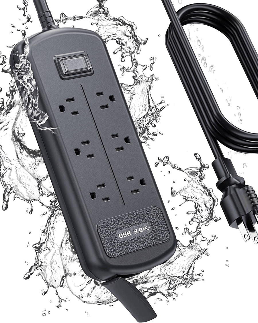 Outdoor Surge Protection Power Strip | 6 Outlets & 3 USB