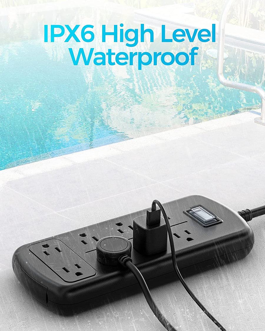 8 Outlet Power Strip | Outdoor Surge Protection Power Strip