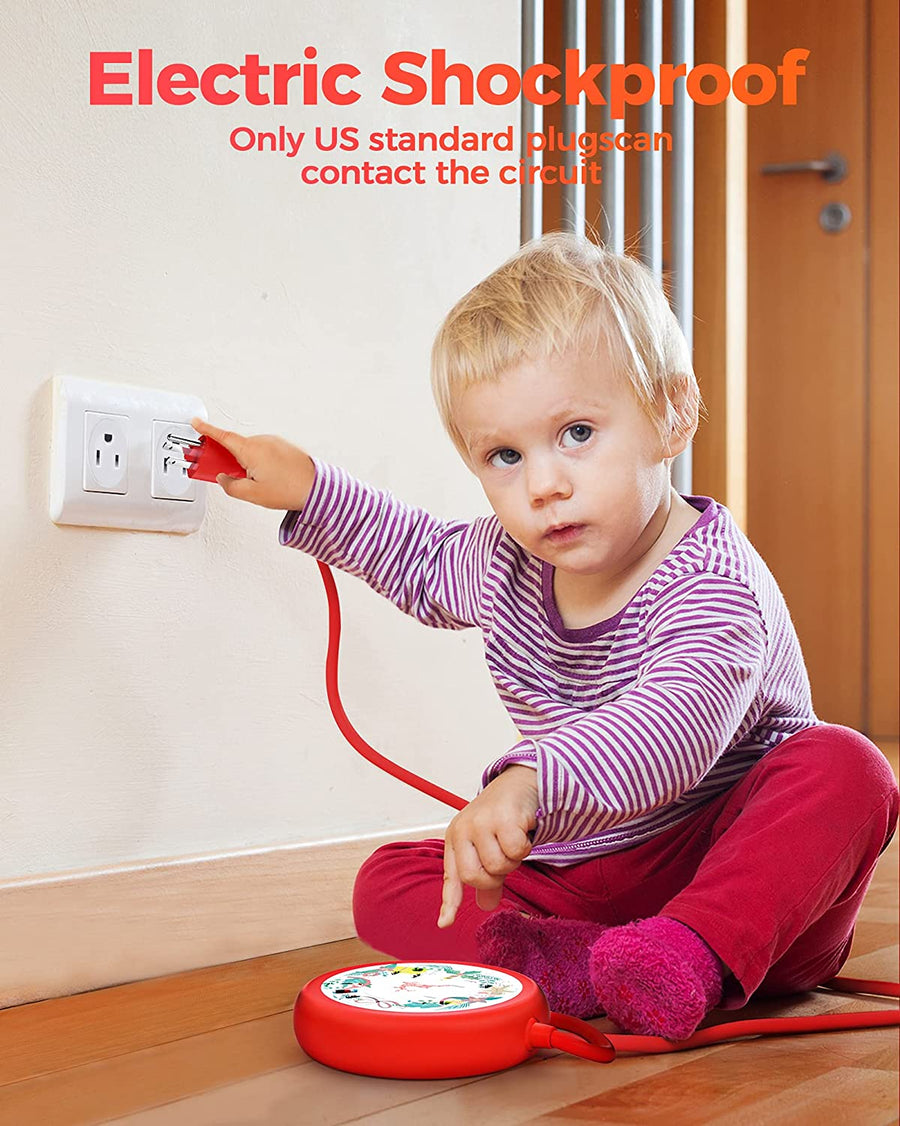 Surge Protection Round Power Strip For Christmas | 3 Outlets & 2 USB