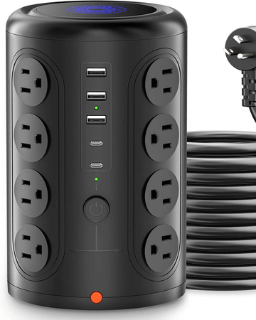 Surge Protection Power Strip Tower | 16 Outlets & 5 USB